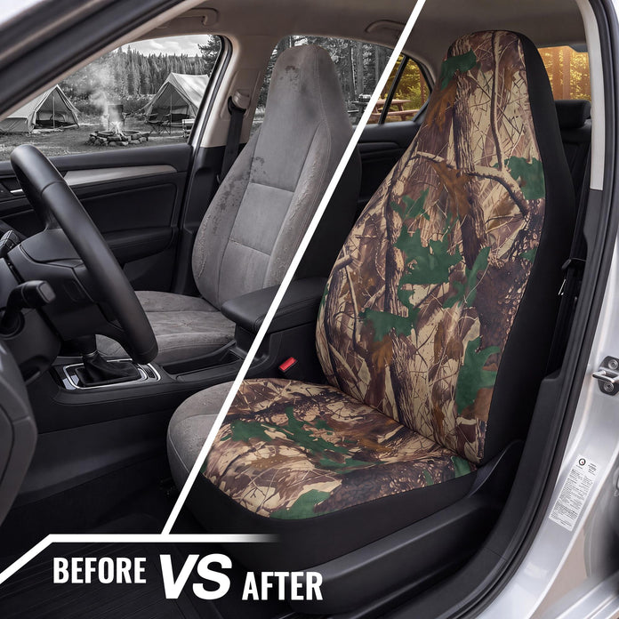 Forest Camouflage Front Car Seat Covers
