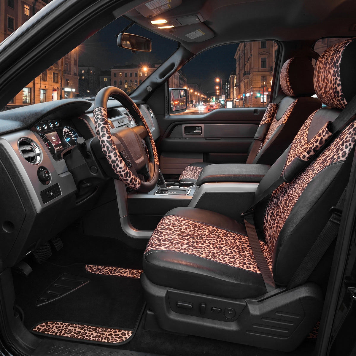 Leopard Print Car Seat Covers Set