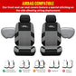 Grey Car Seat Covers Full Set, Front Bucket Seat Covers with Split Bench