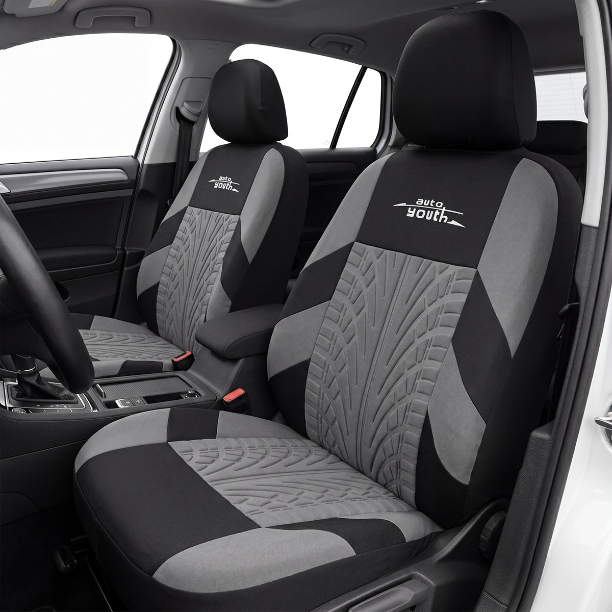 AUTOYOUTH Brand Embroidery Car Seat Covers Gray