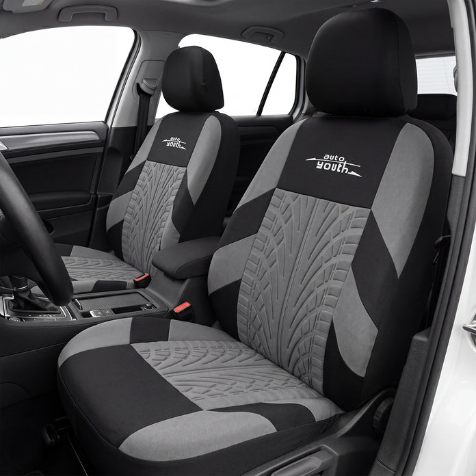 AUTOYOUTH Brand Embroidery Car Seat Covers Gray