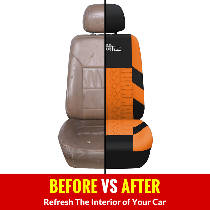 AUTOYOUTH Brand Embroidery Car Seat Covers Orange