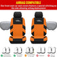 AUTOYOUTH Brand Embroidery Car Seat Covers Orange