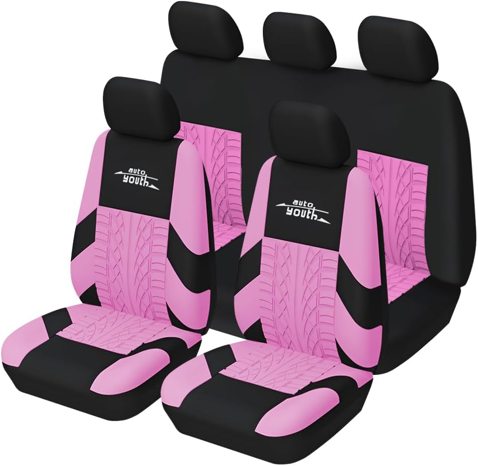 custom car seat covers polyester universal pink