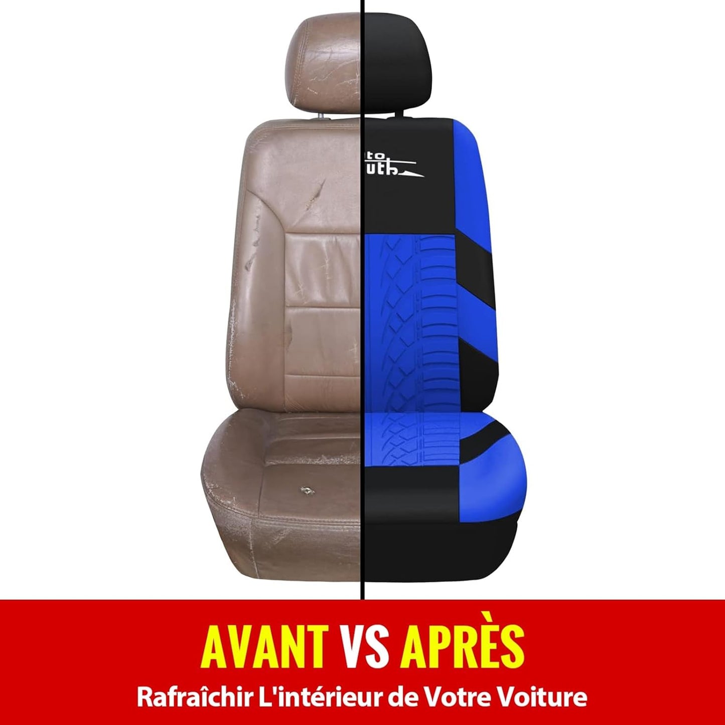 Universal Car Seat Cover Tire Traces Blue