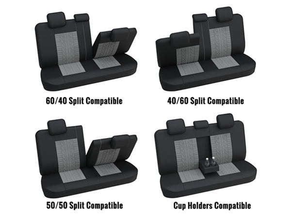 AUTOYOUTH Brand Embroidery Car Seat Covers Gray