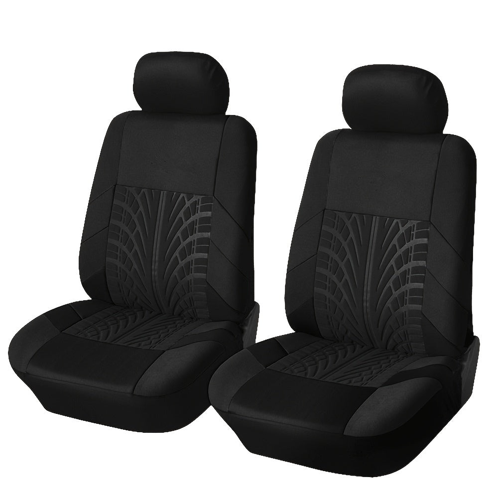 2 Premium Front Car Seat Covers with Removable Headrest - Universal Fit, Airbag Compatible, Soft Polyester Sponge Filled, Breathable, and Durable - Ideal for SUV Low Back Car Seats