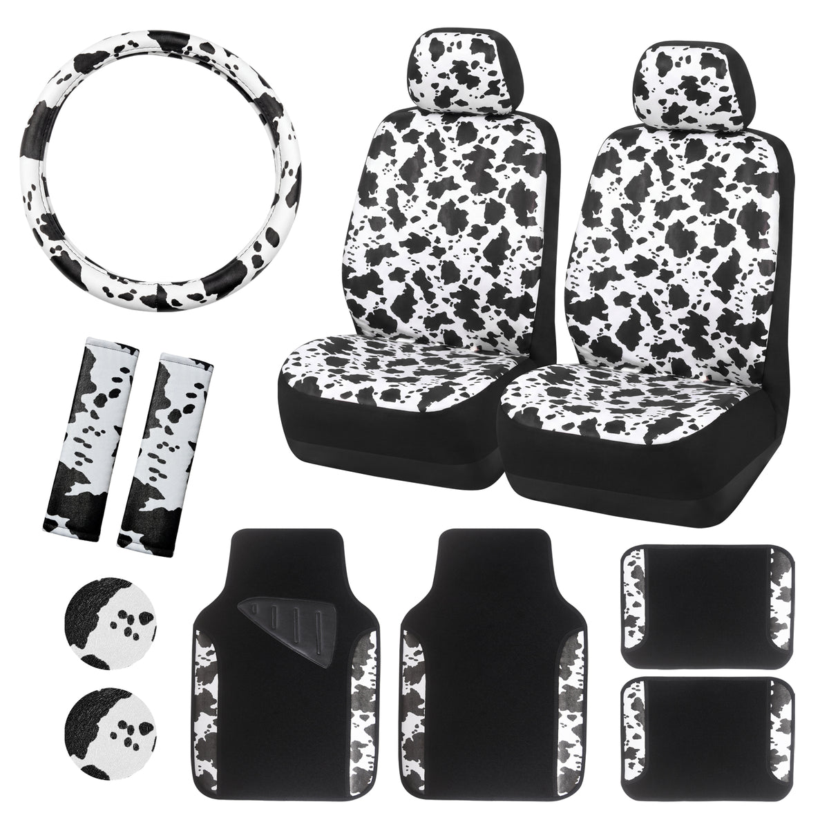 Cute Cow Pattern Car Seat Covers Set