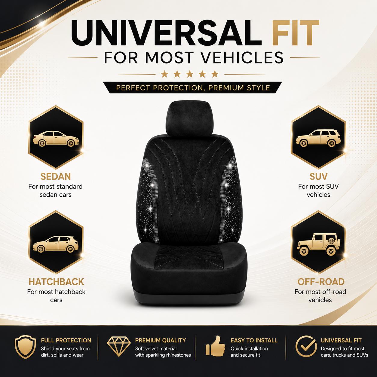 Bling Rhinestone Car Seat Covers