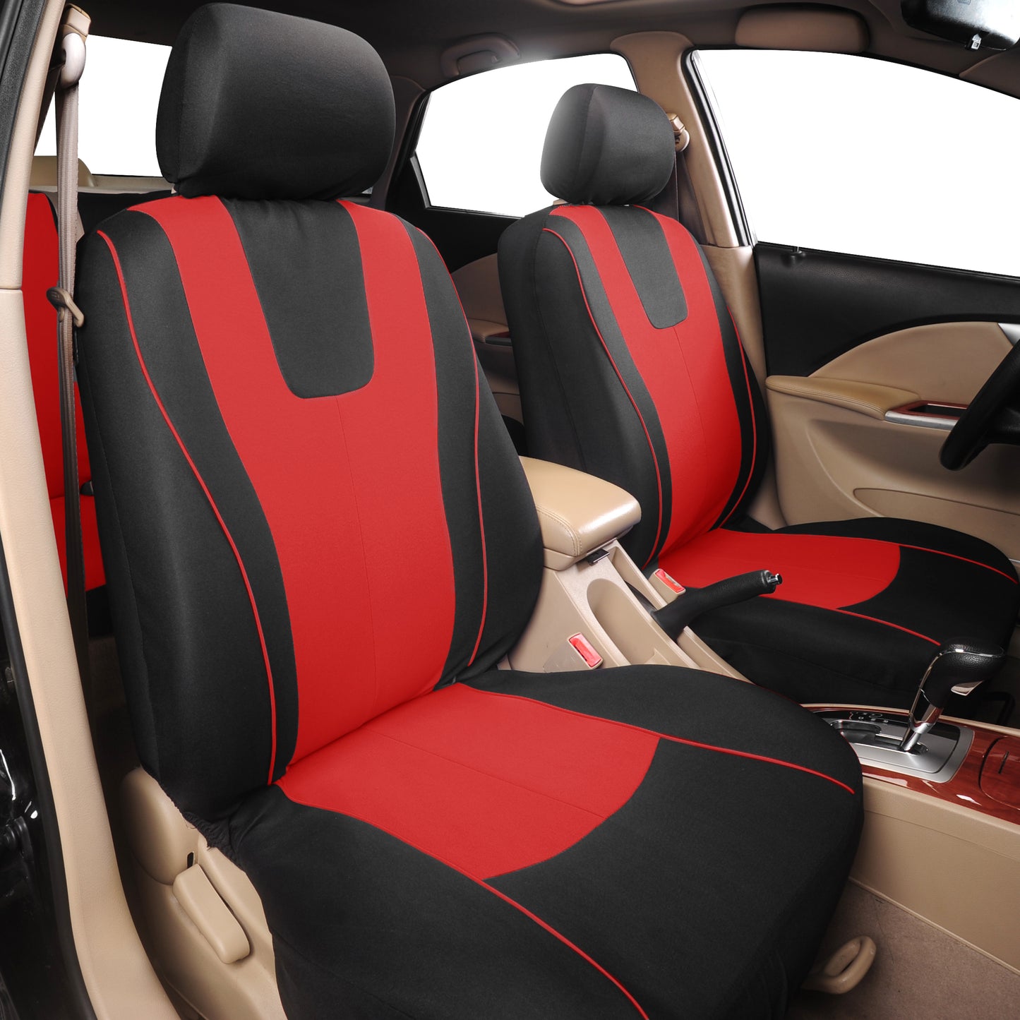 Universal Car seat Cover fabric for 5 seat red