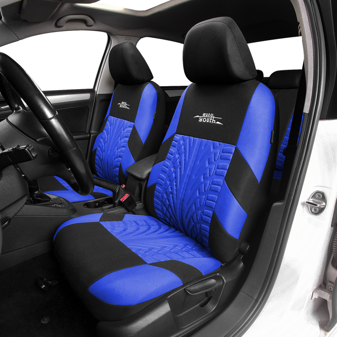 Autoyouth custom car seat covers polyester universal blue