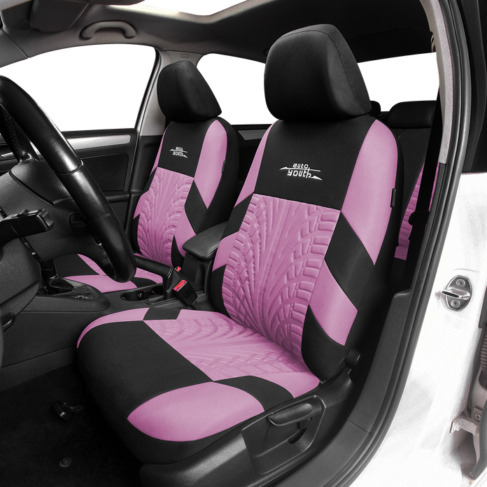 AUTOYOUTH Brand Embroidery Car Seat Covers Pink