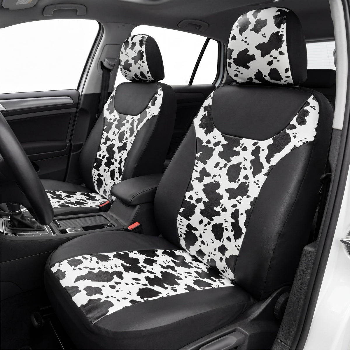 Cow Print Car Seat Covers Set
