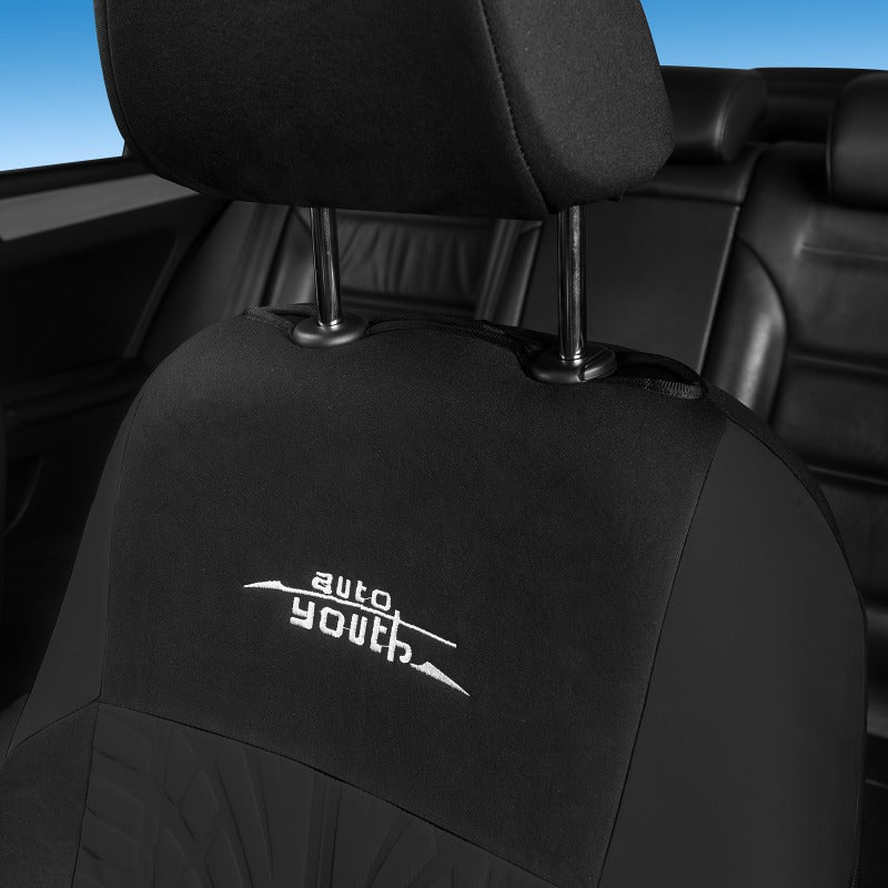 Full Set Car Seat Cover Universal Tire Track Detail Styling