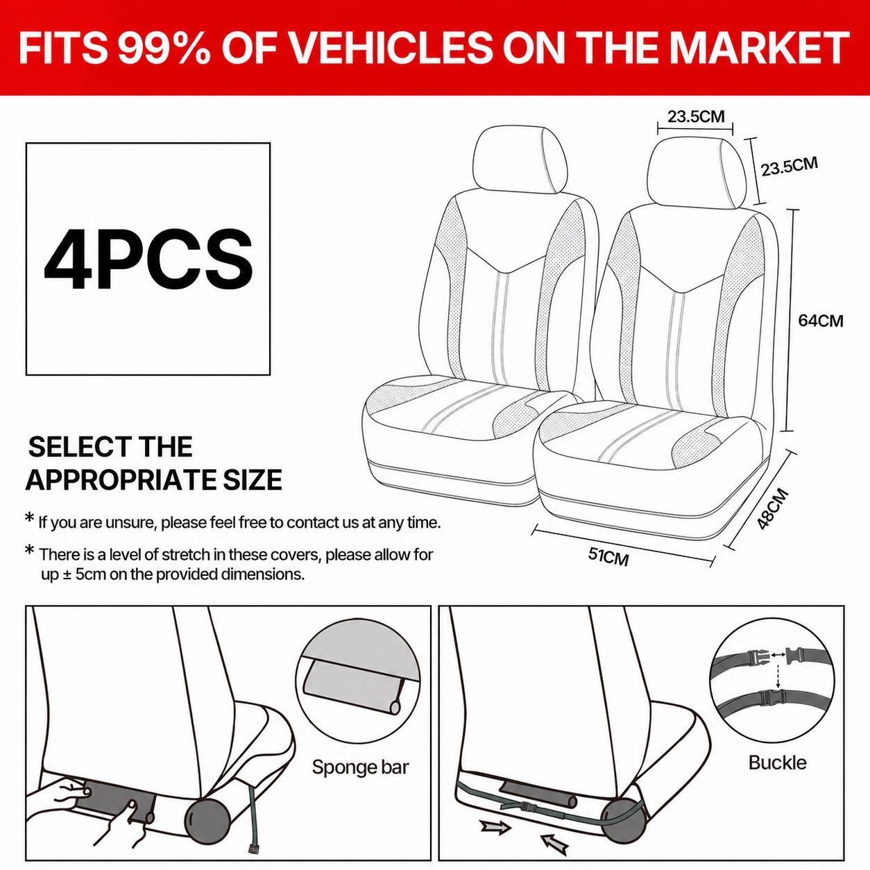 Mesh Front Car Seat Covers