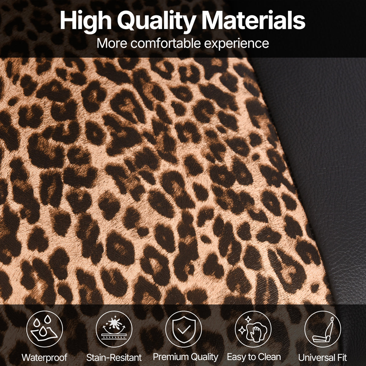 Leopard Print Car Seat Covers Set