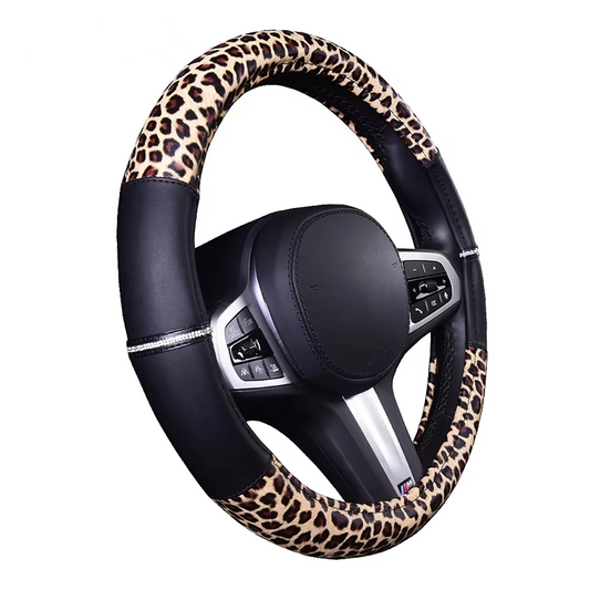 Leopard Steering Wheel Cover Universal Fit 37-38cm