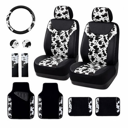 Cow Print Car Seat Covers Set