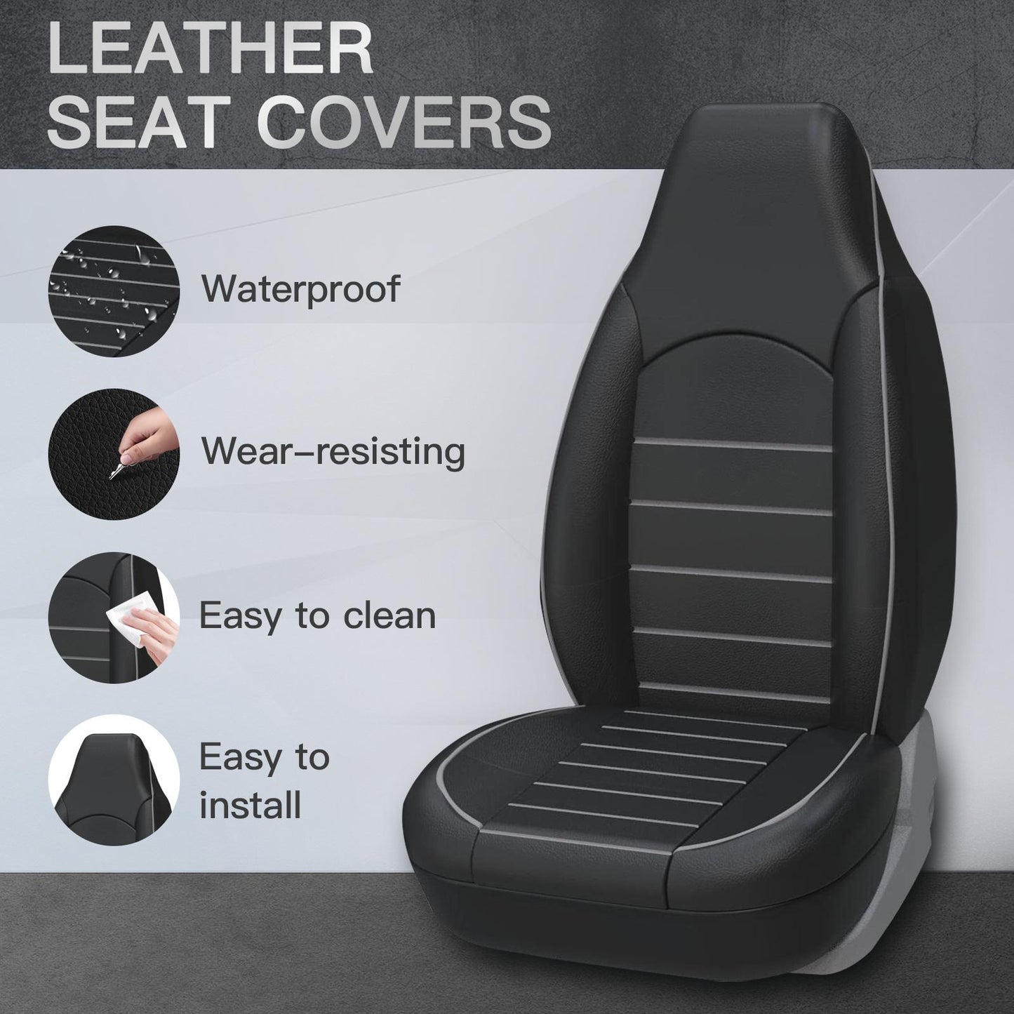 PU Leather Car Seat Covers High Back