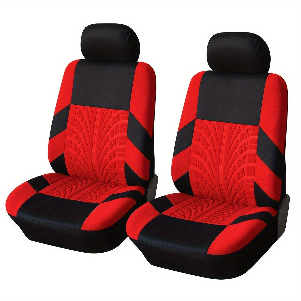 2 Premium Front Car Seat Covers with Removable Headrest - Universal Fit, Airbag Compatible, Soft Polyester Sponge Filled, Breathable, and Durable - Ideal for SUV Low Back Car Seats