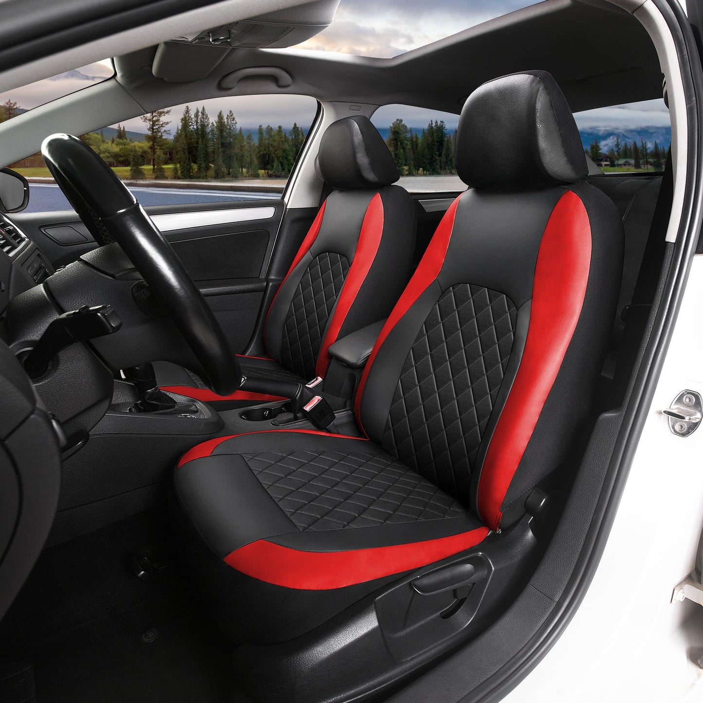 PU Leather Car Seat Covers Front Set