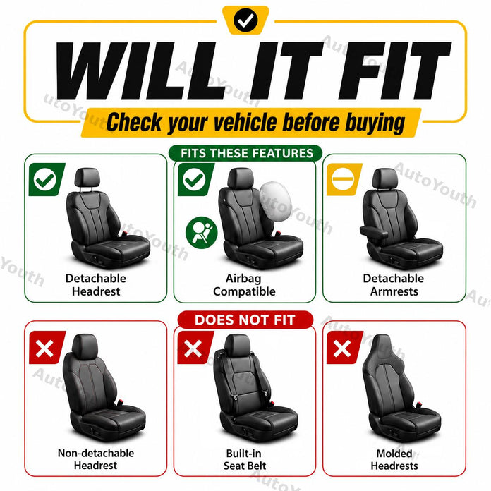 Diamond Quilted Front Seat Covers