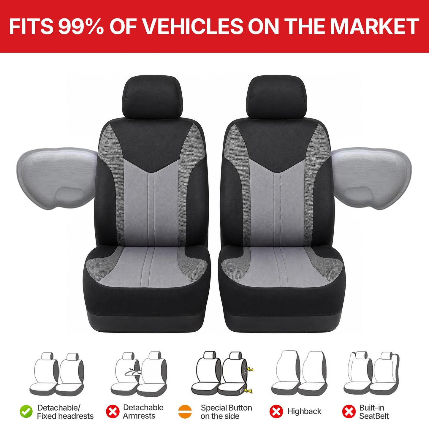 Mesh Front Car Seat Covers