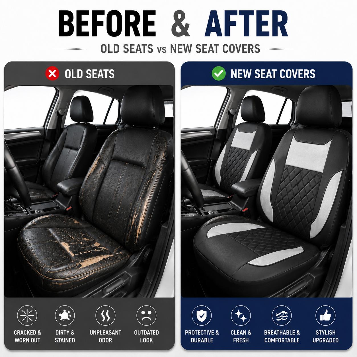 Diamond Quilted Front Seat Covers