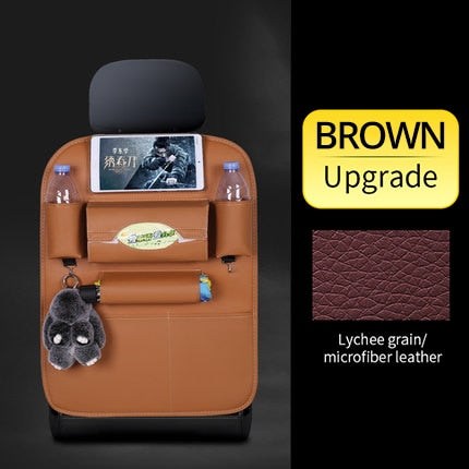 Car Back Seat Organizer Storage Bag with Foldable Table Tray Tablet Holder Tissue Box Auto Back Seat Bag Protector Accessories