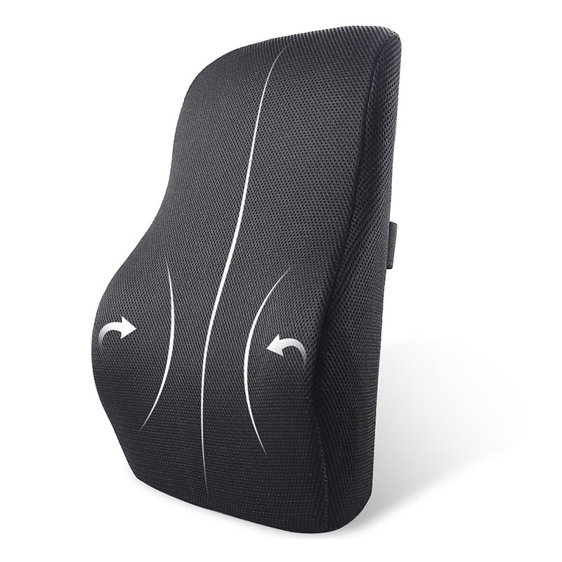 Lumbar Support Pillow for Car Seat comes with Removable Washable Cover and Firm Insert to to Ease Lower Back Pain Black 1PCS